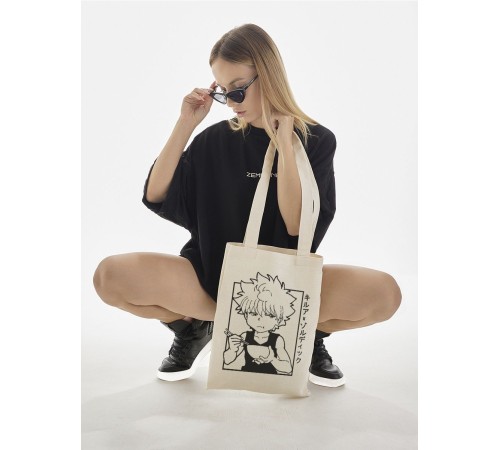 "Толстовки, свитшоты и худи Sharp&Shop" Сумка шоппер бежевый Аниме женская