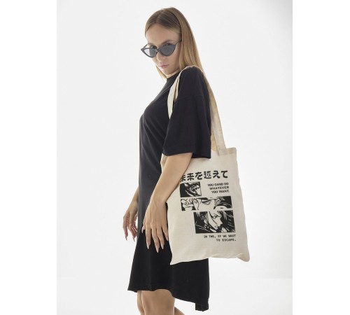 "Толстовки, свитшоты и худи Sharp&Shop" Сумка шоппер бежевый Аниме женская