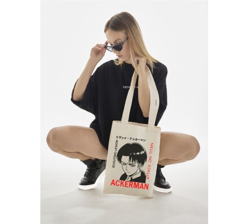 "Толстовки, свитшоты и худи Sharp&Shop" Сумка шоппер бежевый Аниме женская