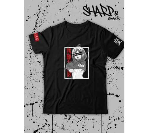 "Толстовки, свитшоты и худи Sharp&Shop" Футболка Аниме мужская женская чёрная