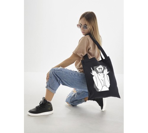 "Толстовки, свитшоты и худи Sharp&Shop" Сумка шоппер черный Аниме женская