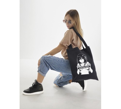 "Толстовки, свитшоты и худи Sharp&Shop" Сумка шоппер черный Аниме женская