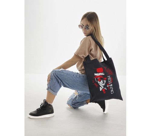 "Толстовки, свитшоты и худи Sharp&Shop" Сумка шоппер черный Аниме женская