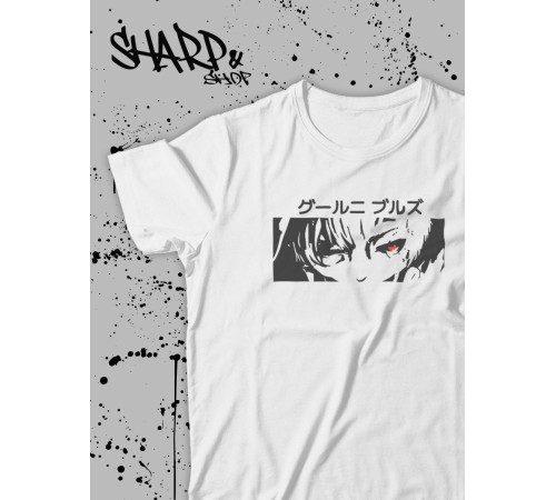 "Толстовки, свитшоты и худи Sharp&Shop" Футболка Аниме белая оверсайз токийский Гуль хантер хантер