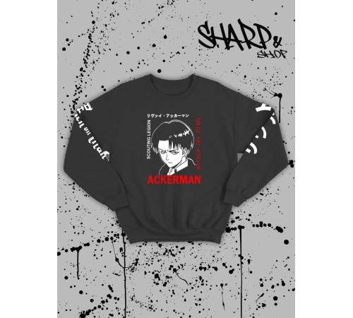 "Толстовки, свитшоты и худи Sharp&Shop" Свитшот Аниме мужской женский чёрный