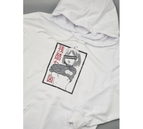 "Толстовки, свитшоты и худи Sharp&Shop" Белое худи Аниме мужское женское кофта