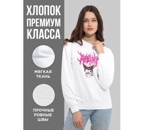 "Толстовки, свитшоты и худи Sharp&Shop" Свитшот Аниме белый оверсайз толстовка кофта с принтом Amine