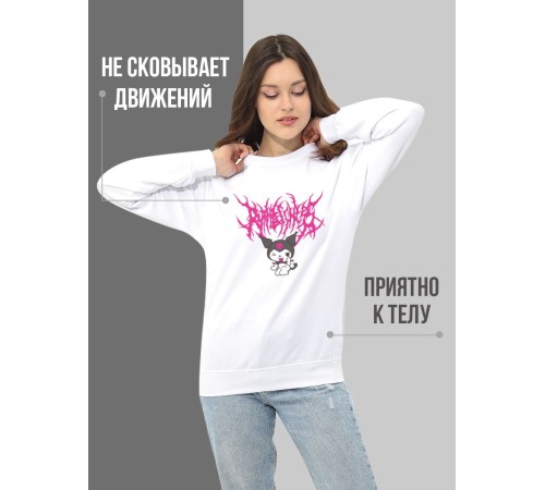 "Толстовки, свитшоты и худи Sharp&Shop" Свитшот Аниме белый оверсайз толстовка кофта с принтом Amine