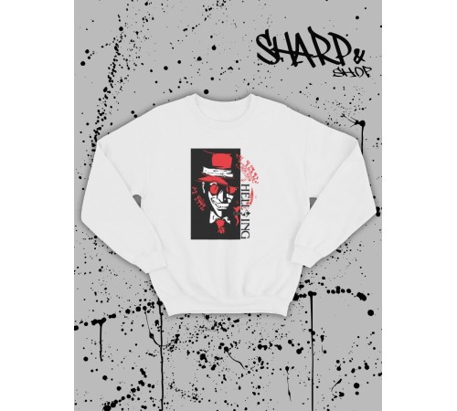 "Толстовки, свитшоты и худи Sharp&Shop" Свитшот Аниме белый оверсайз толстовка кофта с принтом Amine