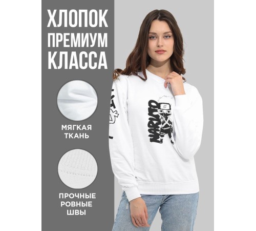 "Толстовки, свитшоты и худи Sharp&Shop" Свитшот Аниме белый оверсайз толстовка кофта с принтом Amine