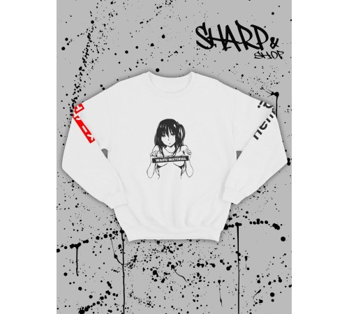 "Толстовки, свитшоты и худи Sharp&Shop" Свитшот Аниме белый оверсайз толстовка кофта с принтом Amine