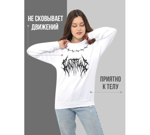 "Толстовки, свитшоты и худи Sharp&Shop" Свитшот Аниме белый оверсайз толстовка кофта с принтом Amine