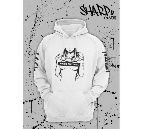 "Толстовки, свитшоты и худи Sharp&Shop" Белое худи Аниме мужское женское кофта