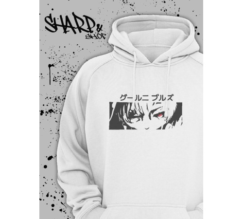 "Толстовки, свитшоты и худи Sharp&Shop" Белое худи Аниме мужское женское кофта