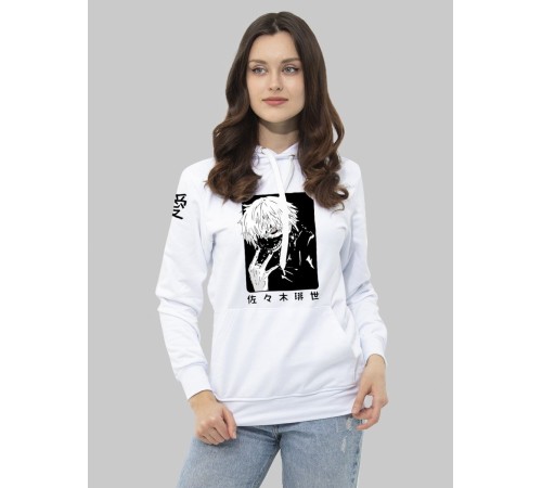 "Толстовки, свитшоты и худи Sharp&Shop" Белое худи Аниме мужское женское кофта