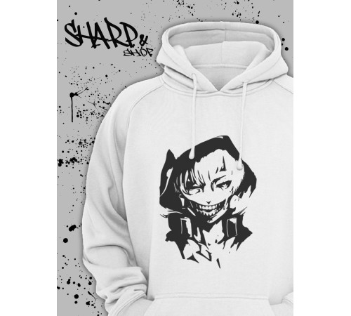 "Толстовки, свитшоты и худи Sharp&Shop" Белое худи Аниме мужское женское кофта