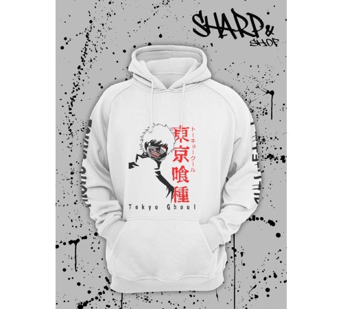 "Толстовки, свитшоты и худи Sharp&Shop" Белое худи Аниме мужское женское кофта