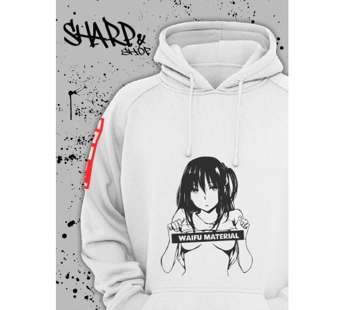 "Толстовки, свитшоты и худи Sharp&Shop" Белое худи Аниме мужское женское кофта