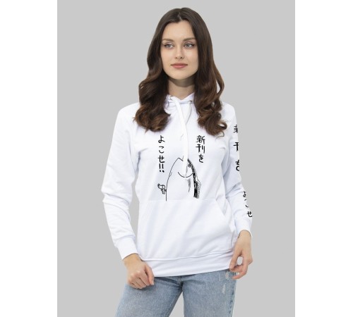 "Толстовки, свитшоты и худи Sharp&Shop" Белое худи Аниме мужское женское кофта