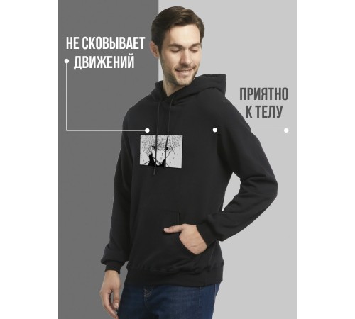 "Толстовки, свитшоты и худи Sharp&Shop" Черное худи Аниме толстовка с капюшоном кофта Amine хентай