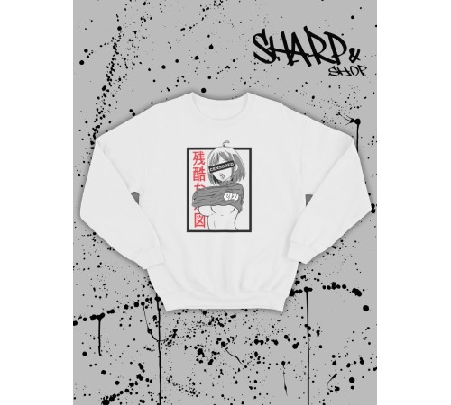 "Толстовки, свитшоты и худи Sharp&Shop" Белый свитшот Аниме толстовка с капюшоном кофта Amine хентай