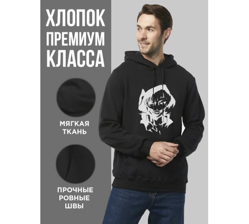 "Толстовки, свитшоты и худи Sharp&Shop" Черное худи Аниме толстовка с капюшоном кофта Amine хентай