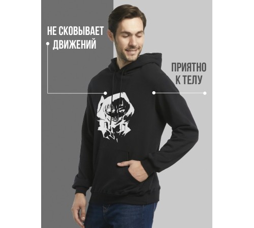 "Толстовки, свитшоты и худи Sharp&Shop" Черное худи Аниме толстовка с капюшоном кофта Amine хентай