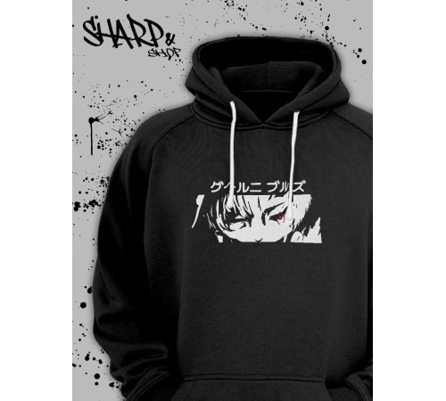 "Толстовки, свитшоты и худи Sharp&Shop" Черное худи Аниме толстовка с капюшоном кофта Amine хентай