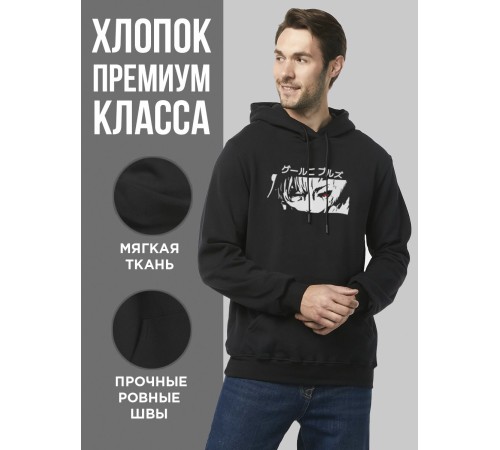 "Толстовки, свитшоты и худи Sharp&Shop" Черное худи Аниме толстовка с капюшоном кофта Amine хентай