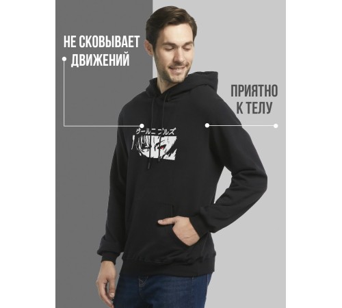 "Толстовки, свитшоты и худи Sharp&Shop" Черное худи Аниме толстовка с капюшоном кофта Amine хентай