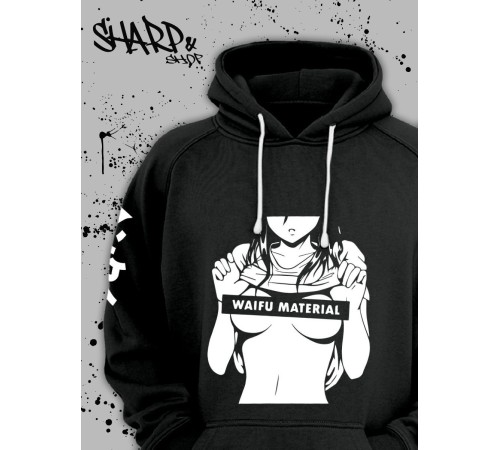 "Толстовки, свитшоты и худи Sharp&Shop" Черное худи Аниме толстовка с капюшоном кофта Amine хентай