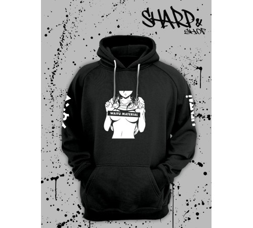 "Толстовки, свитшоты и худи Sharp&Shop" Черное худи Аниме толстовка с капюшоном кофта Amine хентай