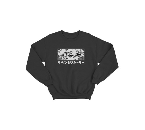 "Толстовки, свитшоты и худи Sharp&Shop" Свитшот Аниме черный оверсайз толстовка с принтом Amine