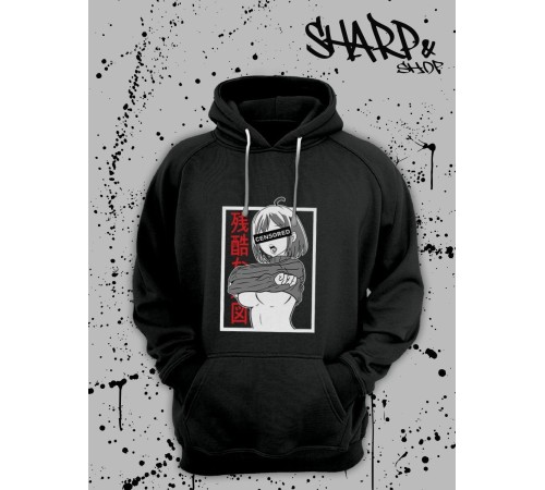 "Толстовки, свитшоты и худи Sharp&Shop" Черное худи Аниме толстовка с капюшоном кофта Amine хентай