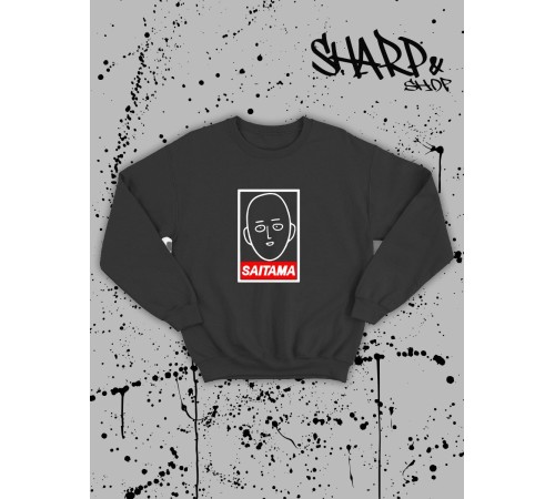 "Толстовки, свитшоты и худи Sharp&Shop" Свитшот Аниме черный оверсайз толстовка с принтом Amine