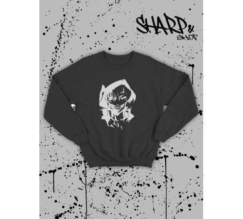 "Толстовки, свитшоты и худи Sharp&Shop" Свитшот Аниме черный оверсайз толстовка с принтом Amine