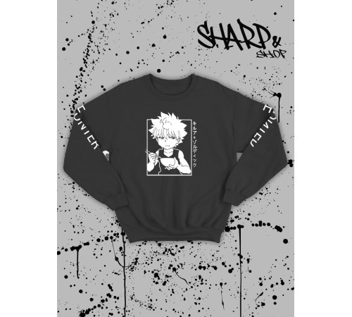 "Толстовки, свитшоты и худи Sharp&Shop" Свитшот Аниме черный оверсайз толстовка с принтом Amine