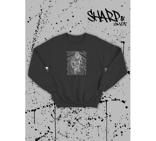 "Толстовки, свитшоты и худи Sharp&Shop" Свитшот Аниме черный оверсайз толстовка с принтом Amine