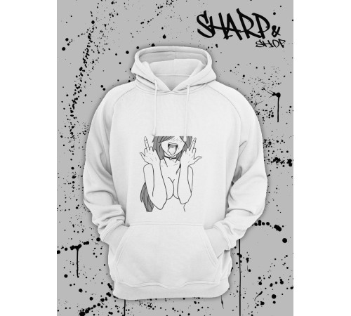 "Толстовки, свитшоты и худи Sharp&Shop" Белое худи Аниме толстовка с капюшоном кофта Amine хентай
