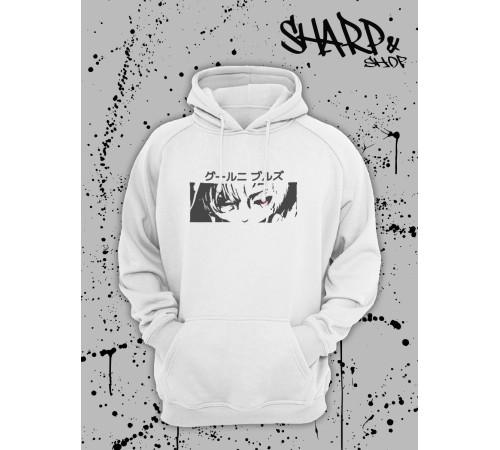 "Толстовки, свитшоты и худи Sharp&Shop" Белое худи Аниме толстовка с капюшоном кофта Amine хентай