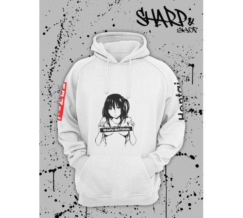 "Толстовки, свитшоты и худи Sharp&Shop" Белое худи Аниме толстовка с капюшоном кофта Amine хентай