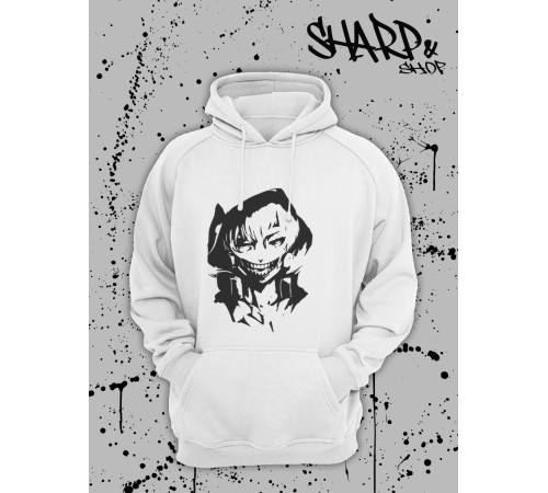 "Толстовки, свитшоты и худи Sharp&Shop" Белое худи Аниме толстовка с капюшоном кофта Amine хентай