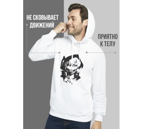 "Толстовки, свитшоты и худи Sharp&Shop" Белое худи Аниме толстовка с капюшоном кофта Amine хентай