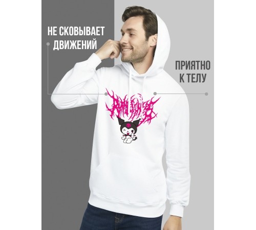 "Толстовки, свитшоты и худи Sharp&Shop" Белое худи Аниме толстовка с капюшоном кофта Amine хентай