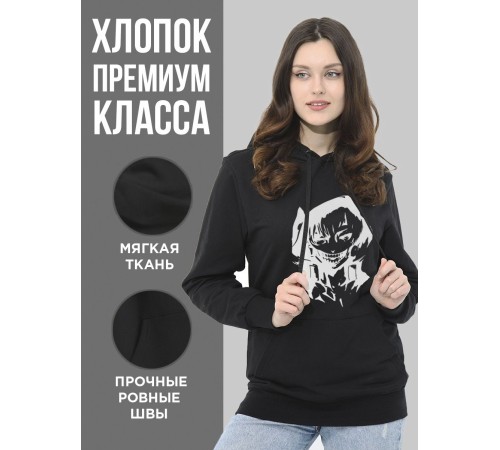 "Толстовки, свитшоты и худи Sharp&Shop" Черное худи Аниме толстовка с капюшоном кофта Amine хентай