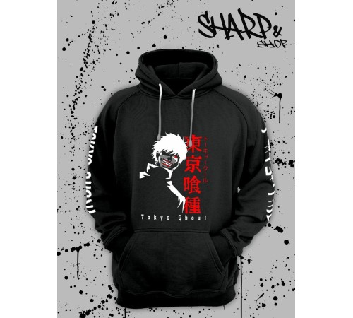"Толстовки, свитшоты и худи Sharp&Shop" Черное худи Аниме толстовка с капюшоном кофта Amine хентай