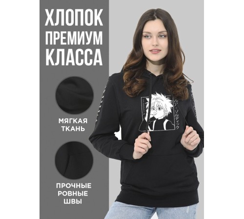 "Толстовки, свитшоты и худи Sharp&Shop" Черное худи Аниме толстовка с капюшоном кофта Amine хентай