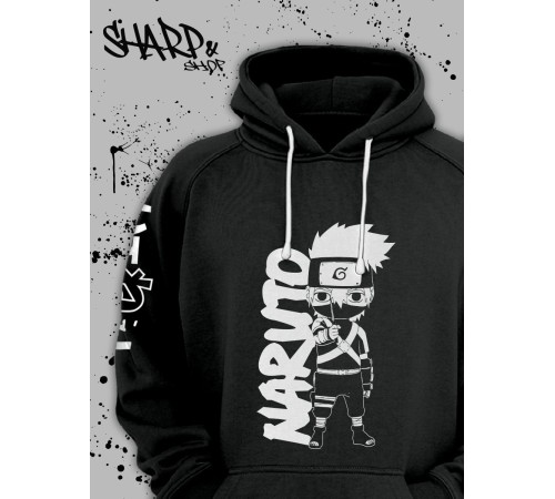 "Толстовки, свитшоты и худи Sharp&Shop" Черное худи Аниме толстовка с капюшоном кофта Amine хентай