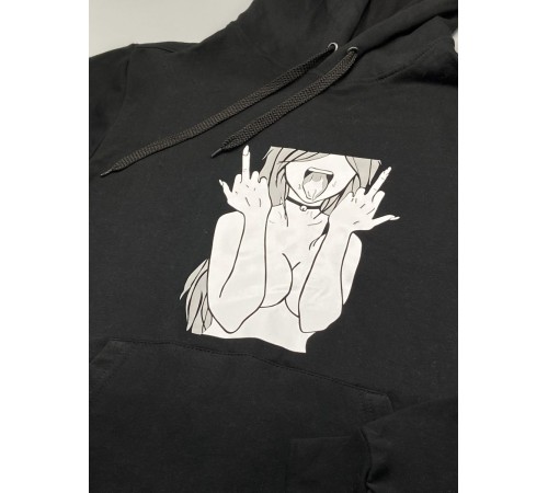 "Толстовки, свитшоты и худи Sharp&Shop" Черное худи Аниме толстовка с капюшоном кофта Amine хентай