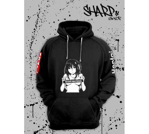 "Толстовки, свитшоты и худи Sharp&Shop" Черное худи Аниме толстовка с капюшоном кофта Amine хентай